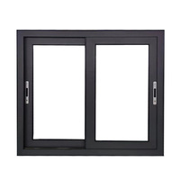 Ventana Corredera de Aluminio con Rotura de Puente Térmico, Impermeable, con Mosquitera Integrada de Alta Densidad, para Seguridad en Villas y Apartamentos