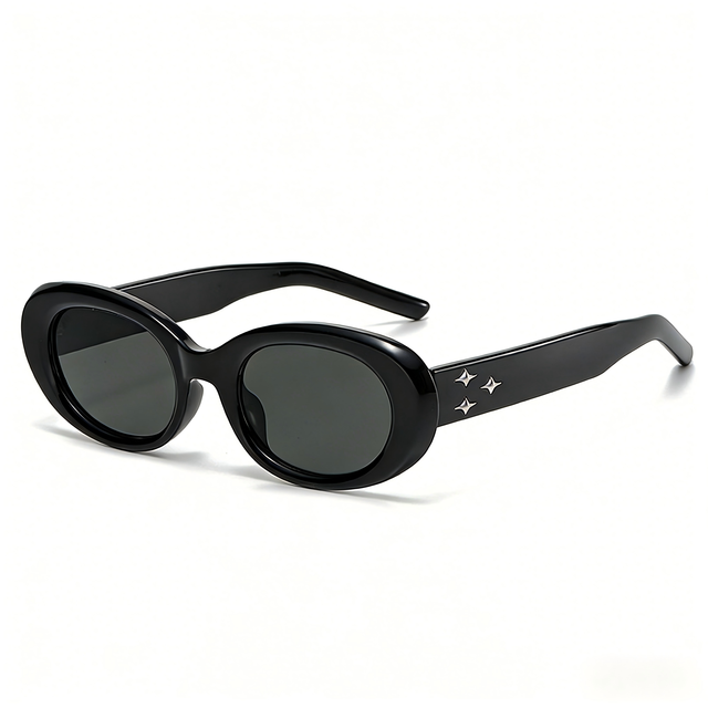 Luxury Acetate PC Full Rim Oval Frame Sunglasses Star Decoration UV400 Protection Polarized (Optional) Unisex Fashion Y2K Style
