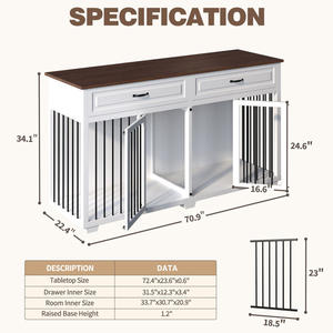 <span class=keywords><strong>Cages</strong></span> d'intérieur multifonctionnelles en bois et métal pour chiens Jaula Para Perros - Product Image 3