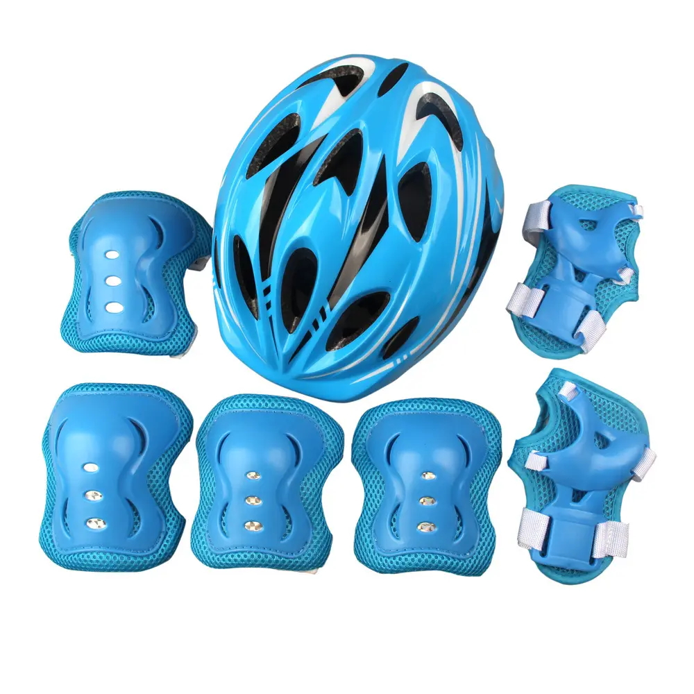 7 pcs/set Elbow Knee Pads Helmet Skateboard Multi Sports Protective Gear for Kids with elbow