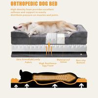 Maßgefertigtes Orthopädisches Hundebett aus Massivem Leinen und Umweltfreundlichem Memory-Schaum, Modernes Anti-Stress Haustier-Katzenbett mit Kissenrand