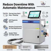 Machine de marquage à jet d'encre CIJ haute vitesse avec nettoyage automatique à une touche, imprimante à jet d'encre continu pour la date de péremption sur la base des bouteilles en plastique