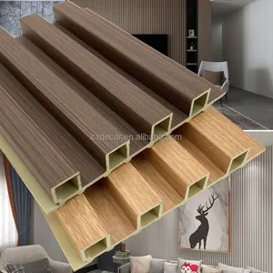 Fireproof Wpc Wooden Grain Great Price Interior 3D Slat Plastic Pvc Wall Decoration Panel De Pared Fluted Wall Panel