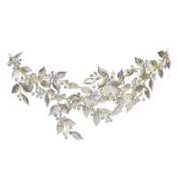 Accessoires de cheveux de mode casque de mariée avec couronne de feuille strass mariage feuille d'or casque