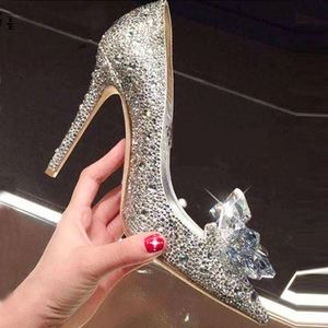 Zapatos de Tacón Alto de 8 cm con Pedrería de Cristal para Novia, Zapatos de Tacón para Mujer, Punta Puntiaguda, Sin Cordones, para Verano e Invierno 2026 - Product Image 4