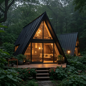 Cabaña Triangular de Madera de Diseño Moderno, Estructura de Acero Resistente a la Intemperie para Vivir Durante Todo el Año - Product Image 2