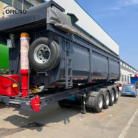 Semi-remorque benne arrière à 3 essieux pour le transport de marchandises en vrac, système hydraulique, pour l'exploitation minière et les matériaux de construction