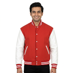 Affordable quality varsity <b>jacket</b> polyester cotton blend fabric with simple design comfortable CollegeBaseballjacket for <b>men</b> - Product Image 1