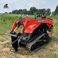 Mini-chargeuse sur chenilles diesel Kubota Euro 5 EPA avec broyeur forestier et tondeuse à gazon