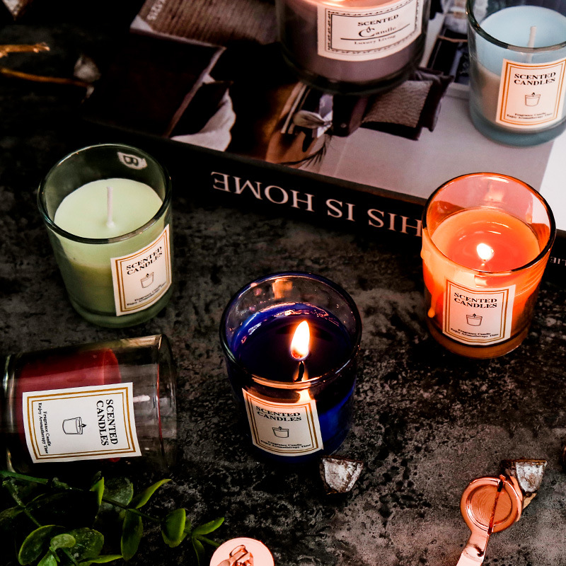 AROMA HOME Luxury Private Label Custom Aromatherapy Nordic Ins Fragrance Scented Soy Wax Clear Jar Candles With Gift Box 2