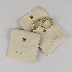 Boîte à bijoux en microfibre de velours écologique avec logo personnalisé pour l'insertion de cartes de présentation de boucles d'oreilles et sac/pochette cadeau - Product Image 5