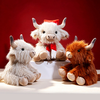 Peluches Vache des Highlands Réalistes Multicolores – Animaux Sauvages en Peluche Prêts à l'Expédition – Poupées Douces et Adorables – Cadeau Idéal