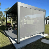 Sistemas de Pérgolas con Recubrimiento de Polvo de Aluminio, Pérgola Exterior con Control Motorizado para Techo de Terraza de Jardín