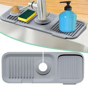Multifunction Silicone Faucet Handle Catcher Tray Sink Water Proof <b>Splash</b> <b>Mat</b> Silicone Sink Faucet <b>Mat</b> for Washing Hand Basin - Product Image 1
