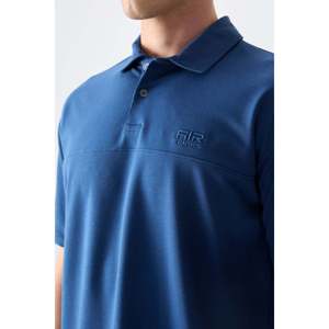 Camiseta Polo Air Jones para Hombre, Azul Rey, Corte Holgado, Tejido Grueso de Mezcla de Algodón Suave, Estilo Básico para Uso Diario - Product Image 3