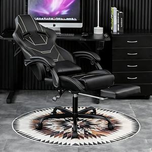 Nueva Silla de Juego Ergonómica con Respaldo Alto, Silla Ejecutiva RGB, Cuero Sintético, Tela de Masaje, Función Giratoria, para Oficina - Product Image 1