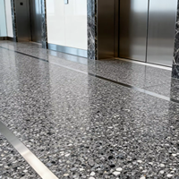 Dalles de terrazzo texturées dorées sur mesure, dalles de terrazzo au design personnalisé pour les expositions, les magasins de luxe, la décoration intérieure