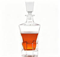 Ensemble de carafe à whisky en cristal rétro classique personnalisé, boîte en bois, ensemble de verres à whisky, coffret cadeau