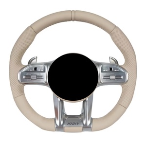 Volant en cuir semi-perforé personnalisé en usine pour Mercedes-Benz W205 W222 W176 W166 W217 W463 G63 C217 C43 Amg - Product Image 1