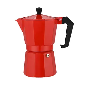 Yeni 2023 Can özelleştirilmiş kolu kırmızı Moka Pot kaliteli profesyonel Espresso makinesi kahve makinesi