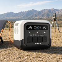 Kit Générateur Solaire LAUNTOP Pro1800 avec Panneau 400W, Batterie Externe et Lampe Torche pour Inspection de Drones, Équipe, Travaux sur le Terrain Hors Réseau, Voiture