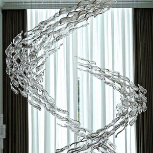 Creative Hotel Lobby Villa Banquet Hall Engineering Crystal Custom Lamp Decoration Spiral Glass Leaf Accessories - Product Image 2