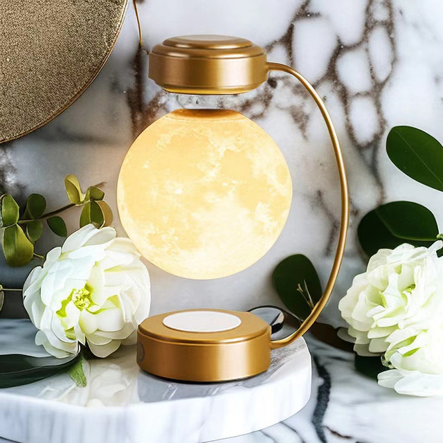 Study Hotel Bedside Table Dimming 3D Moon Night Light Magnetic Levitator for Living Room Bedroom Decor Lamp