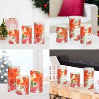 Bougies LED sans flamme Poinsettia pour Noël, avec télécommande et minuterie, écologiques, pour la décoration de la maison, de la chambre, des fêtes et des vacances (Diwali)