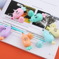 Mini surligneurs obliques Cx en forme de carotte, couleur macaron, 6 couleurs, expressions de dessins animés, ensemble de stylos créatifs, sac promotionnel