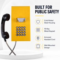 Téléphone PoE mural à 16 touches en acier laminé à froid avec cordon blindé pour la communication publique, SIP, IP, VoIP, téléphone d'urgence