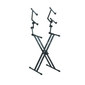 Heavy Duty Double-brace Lift Adjust <strong>Electric</strong> <strong>Keyboard</strong> Stand Musical Instrument Shelf with Tier - Product Image 1