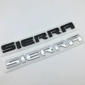 3D车身定制徽章、标志、字母贴纸，适用于GMC塞拉银色黑铬设计