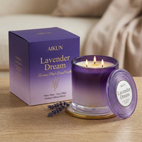 Bougie parfumée AIKUN pour le bien-être d'entreprise, bougie en cire de soja à marque privée pour cadeau d'employé, Journée de la santé mentale et branding de bureau, vente en gros