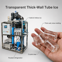 Machine à glace tubulaire refroidie par air de 1 tonne, en acier inoxydable 304, pour glace creuse ou solide de 35 mm, économe en énergie, longue durée de vie, pour boissons fraîches