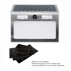 Numéro de <span class=keywords><strong>maison</strong></span> Lumière solaire LED extérieure Détecteur de mouvement Plaque d'immatriculation de porte Adresse de <span class=keywords><strong>la</strong></span> <span class=keywords><strong>maison</strong></span> Panneaux de numéro de <span class=keywords><strong>maison</strong></span> solaires modernes - Product Image 6