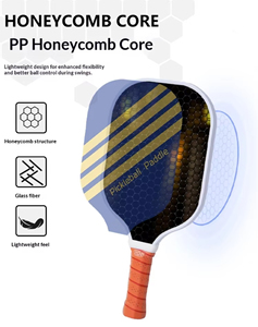 Pala de Pickleball Duradera de Fibra de Vidrio para <span class=keywords><strong>Principiantes</strong></span>, Diseño Diagonal Azul Impreso UV, Empuñadura Antideslizante - Product Image 2