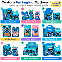 Sac et boîte en forme de 3.5g personnalisés Pochette debout holographique Sacs en mylar découpés à l'emporte-pièce. CR Zip Lock pour Gummy Flower Packaging
