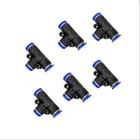 CHDLT Raccord rapide pneumatique 4mm 6mm 8mm 10mm 12mm, connecteur universel fileté PE-6, en plastique noir/laiton/acier allié