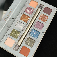 Anpassbare 12-Farben Leuchtende Wasserfeste Puder-Augen-Make-up-Palette mit Hoher Pigmentierung und Langanhaltendem Schimmer