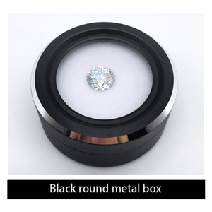 Boîte à bijoux de luxe ronde en <span class=keywords><strong>verre</strong></span> transparent avec couvercle rotatif, présentoir pour bijoux avec rangement pour diamants <span class=keywords><strong>argent</strong></span>és et organisateur de pierres brutes - Product Image 3