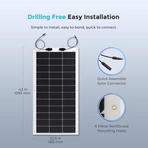<span class=keywords><strong>Panneau</strong></span> <span class=keywords><strong>solaire</strong></span> flexible AHONY 100W 12V, module PV pliable, <span class=keywords><strong>panneau</strong></span> <span class=keywords><strong>solaire</strong></span> mono haute efficacité pour bateau, voiture, camping-car, toit de voiturette de golf, toit de <span class=keywords><strong>fourgon</strong></span> - Product Image 3