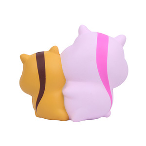 Cute Slow <b>Rebound</b> PU Hamster Animal Desk Toy Pair Plush Figure - Product Image 3