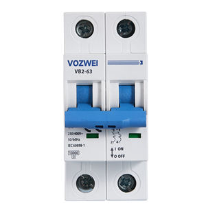 Disjoncteur miniature VOZWEI VB2-63 2P 2 pôles 1~63A AC400V AC 400V 6kV 690V 10kA 6kA pour système d'énergie solaire photovoltaïque - Product Image 2