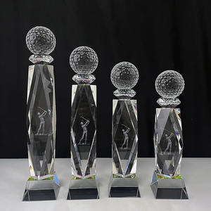 लेजर गोल्फर क्रिस्टल गोल्फ बॉल क्रिस्टल ग्लास पुरस्कार इंद्रधनुष आधार MH-NJ0733 के साथ ट्राफियां - Product Image 2