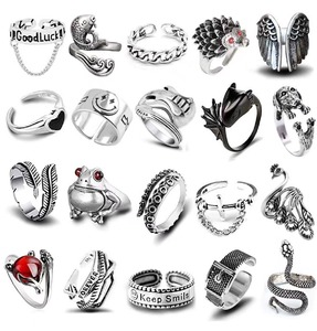 ชุดแหวนสไตล์โกธิคพังก์วินเทจสีเงิน <span class=keywords><strong>แหวน</strong></span>โกธิคเท่ๆ แพ็ค<span class=keywords><strong>แหวน</strong></span>เทรนดี้แบบซ้อนได้ สไตล์โบฮีเมียน <span class=keywords><strong>แหวน</strong></span>นิ้วใหญ่แบบหนา <span class=keywords><strong>แหวน</strong></span>นิ้วเต็มวงแบบปรับได้ - Product Image 5