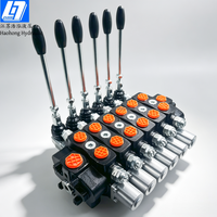 Katup Kontrol Arah Dua Arah Hidrolik Manual Haohong 90 Liter/menit 6 Spool 250bar Distributor Hidrolik
