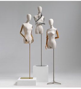 KS-ZJMNM 나무 팔 패브릭 마네킹 원피스 형태 마네킹 몸통 여성 마네킹 유연한 - Product Image 4