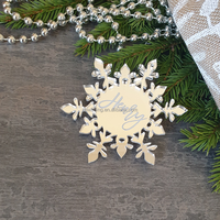 Miroir GOLD Noël Flocon de neige gravé sur mesure Décoration acrylique dorée Suspension Noël