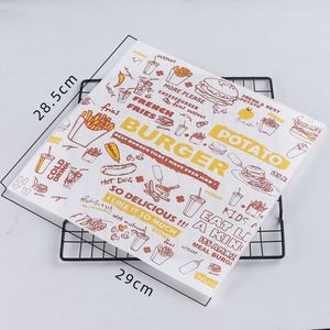 Customized Size Logo Printed Food Grade Biodegradable Burger <b>Greaseproof</b> Sandwich Packaging <b>Paper</b> 100% Wholesome Single Side - Product Image 2