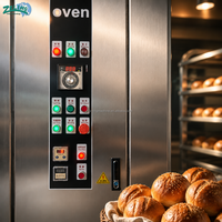 Nouveau four rotatif automatique électrique et à gaz 16 plateaux en acier inoxydable, four de cuisson commercial double combustible à commande numérique intelligente haute performance